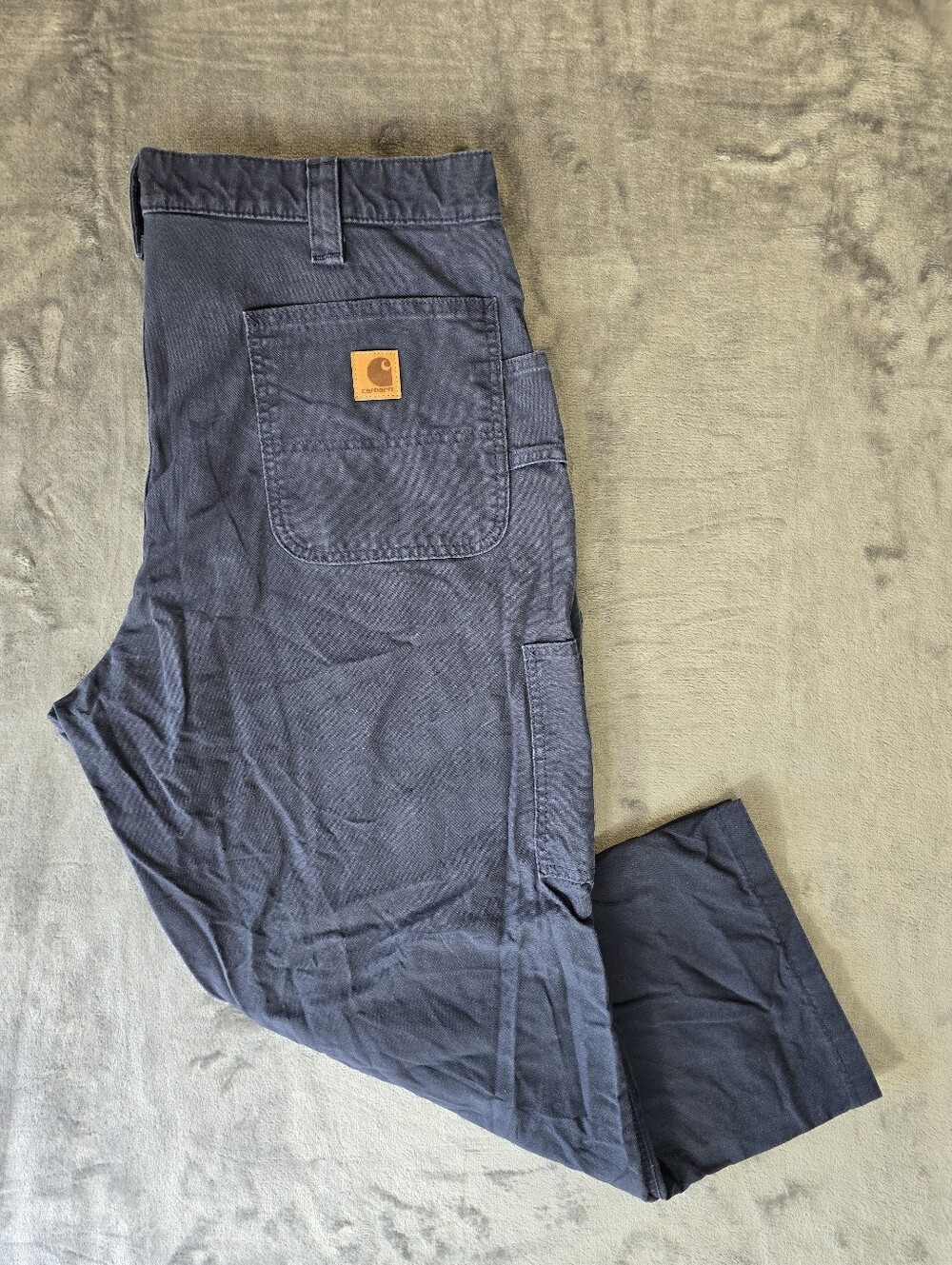 Carhartt Loose Original Dit Carpenter Canvas Pants Size 40x30 Navy B11 Nvy